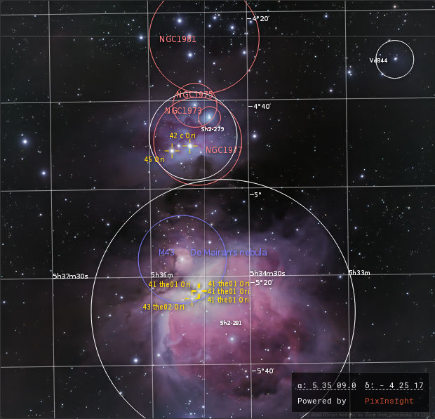 Orion Nebula chart