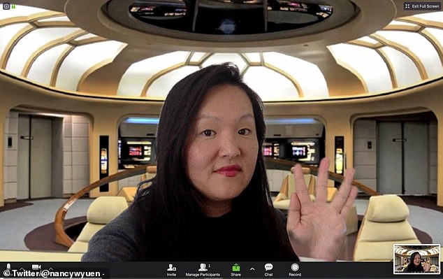 Nancy Wang Yuen, from an unknown location, shared this Star Trek background alongside the caption: 