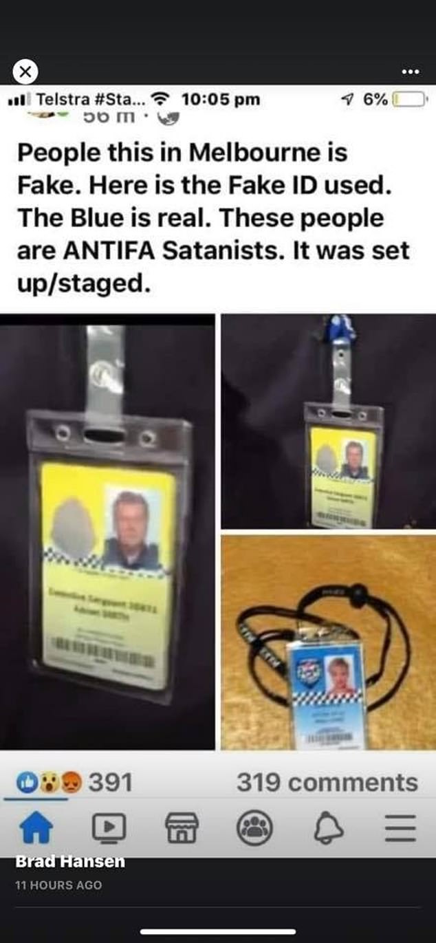 Victoria Police have pointed out that yellow badges are given to detectives while uniform police receive blue IDs