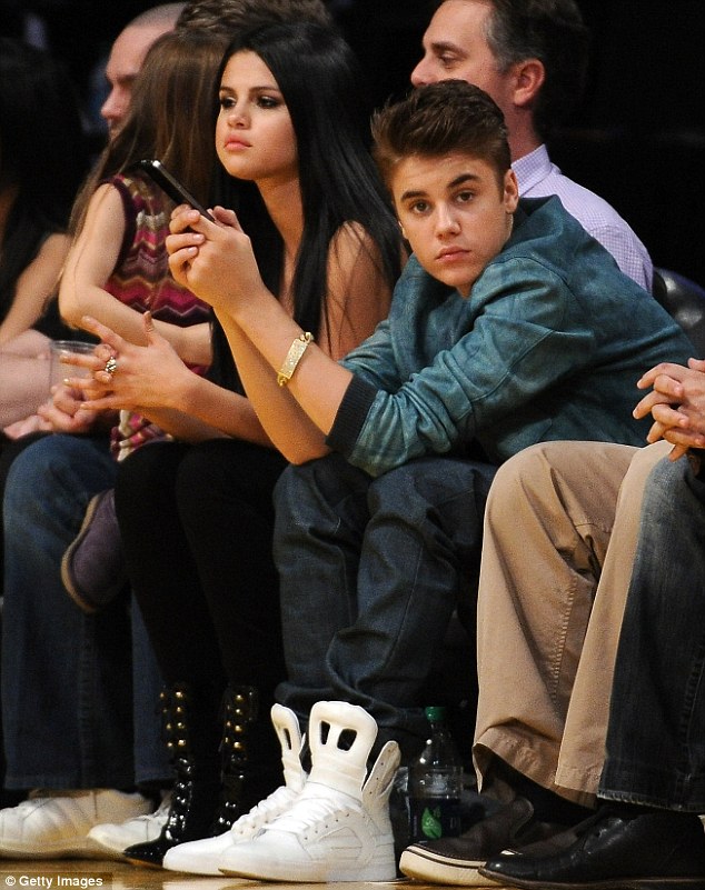 Blissfully in love: Justin is currently dating Selena Gomez