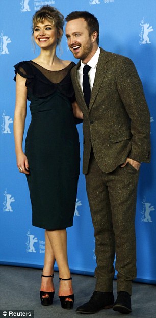 Handsome pair: Imogen and Aaron posing at the Berlinale International Film Festival on Monday