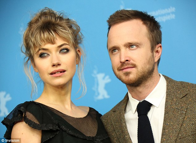 Like working together: Imogen Poots and Aaron Paul have two new movies together next month