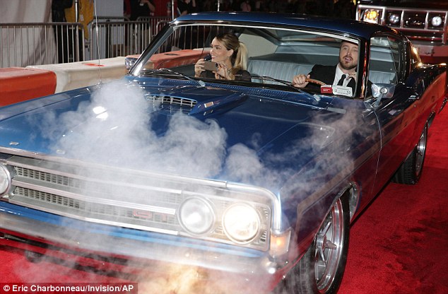 Not QUITE his big entrance: The vintage 1969 Ford Torino GT nearly exploded on the red carpet
