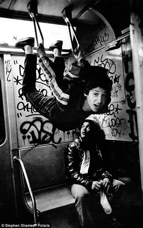 A child prostitute and his friend in the subway, heading home in the Bronx after a night hustling in Times Square