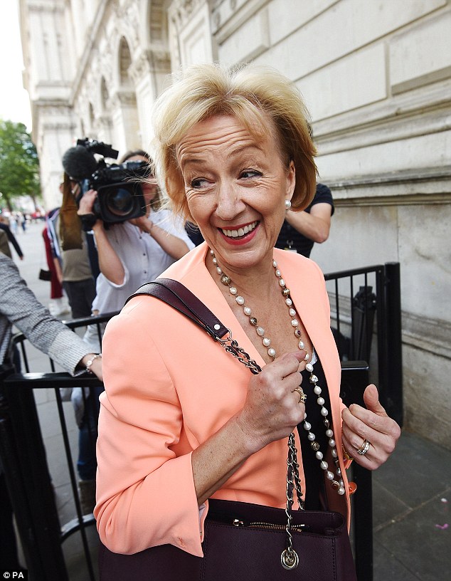 Mrs Leadsom, pictured yesterday arriving at Downing Street, reacted with fury to The Times making her motherhood remarks a front page story on Saturday, accusing the paper of 