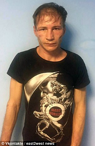Bakshaev (pictured) and his spouse stored human remains in their fridge and freezer as well as a cellar, according to sources in the Russian Investigative Committee, which examines serious crime in Russia