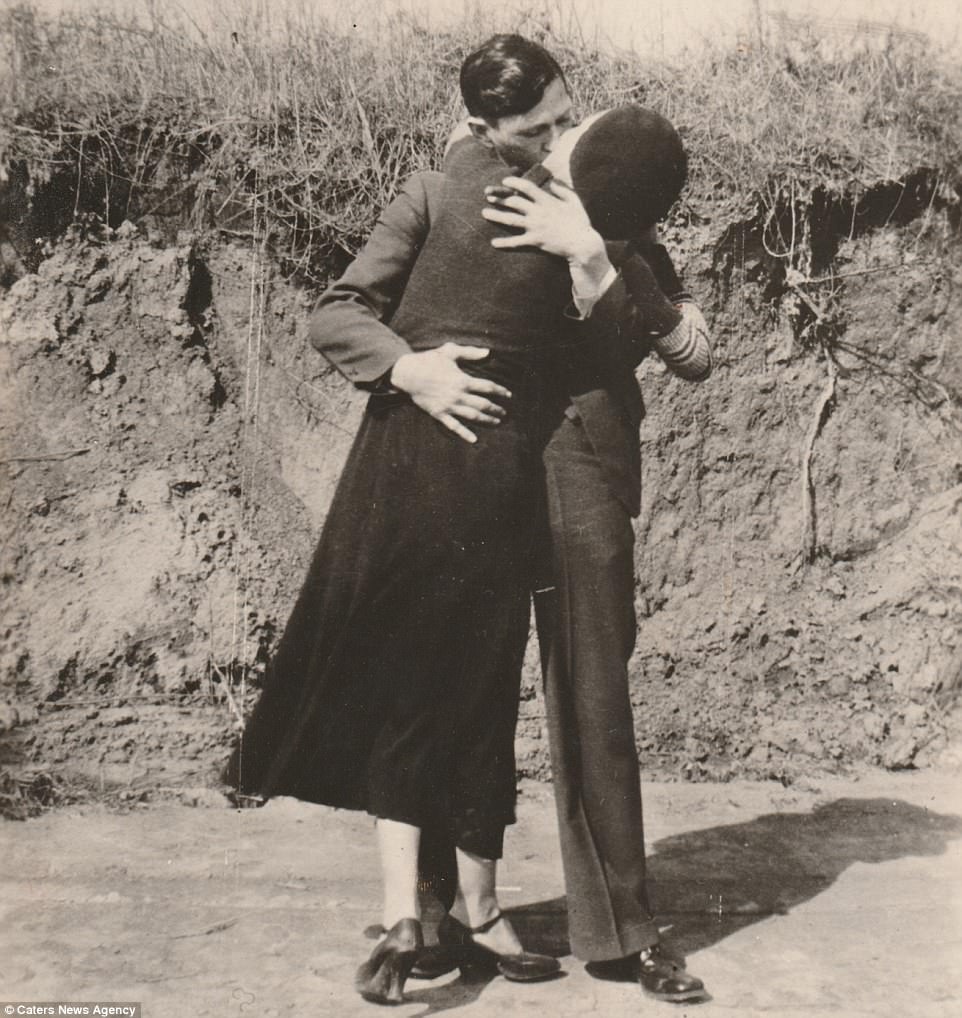 This affectionate shot of Bonnie and Clyde, believed by new owner Thomas Yurkin to be from a film they were unable to develop at the time because they had to flee officers who had discovered they were in the vicinity