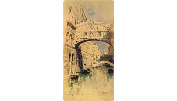рисунок Врубеля Венеция. Мост Вздохов