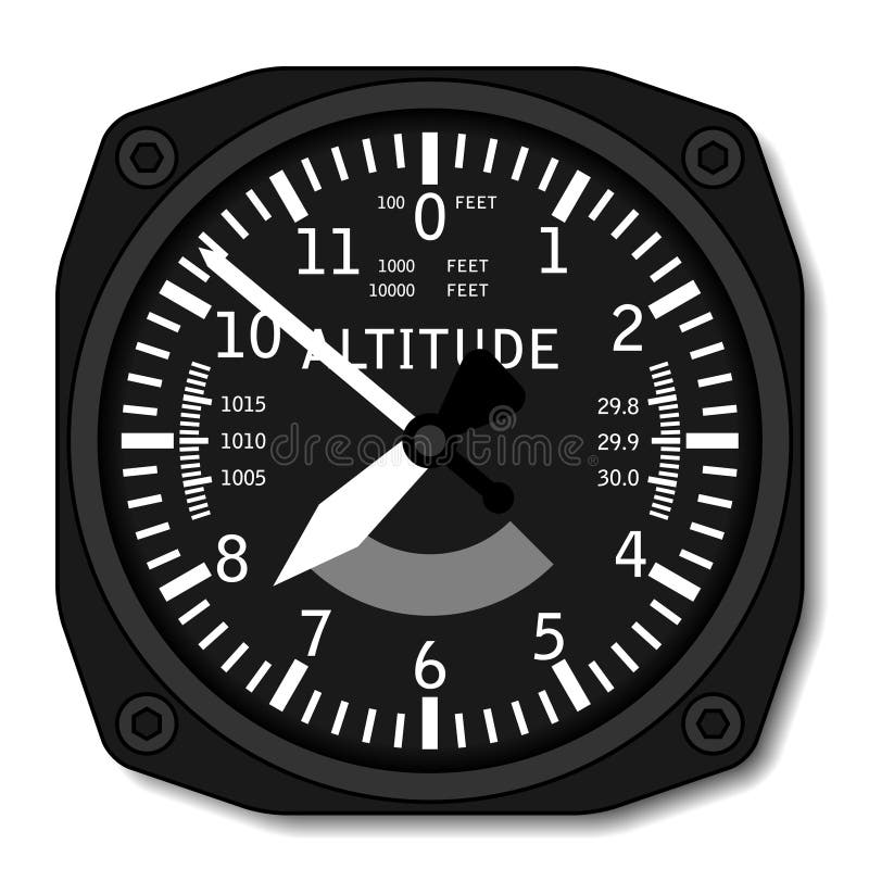 Aviation airplane altimeter vector illustration