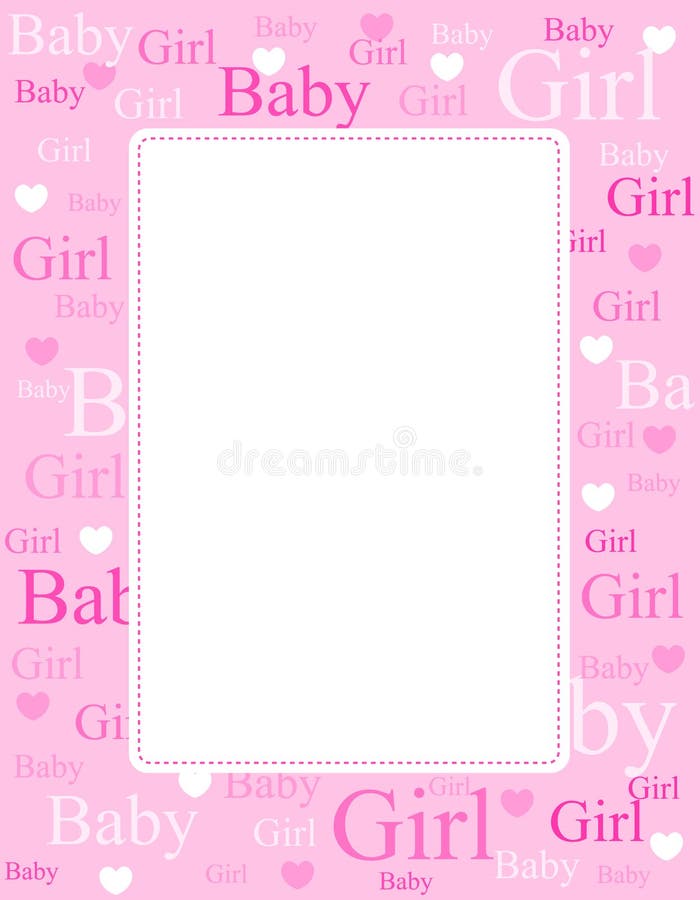 Baby girl arrival card / background vector illustration