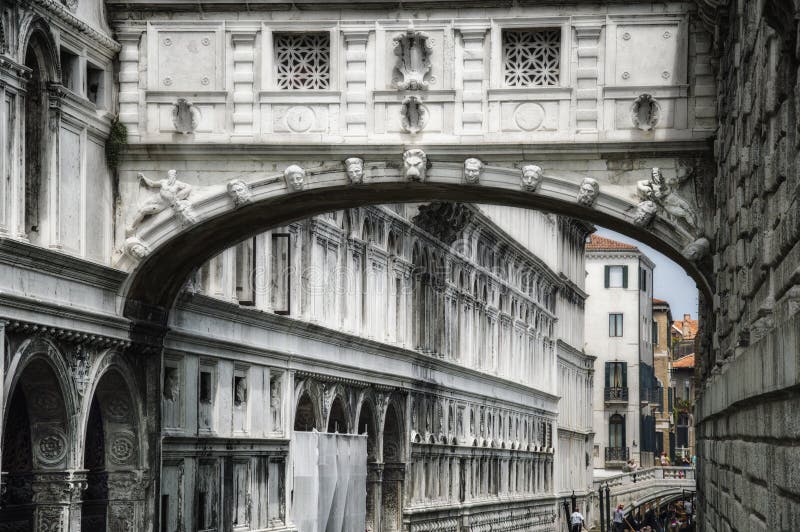 The bridge of Sighs, aka Ponte dei Sospiri in Venice, Italy. stock photo