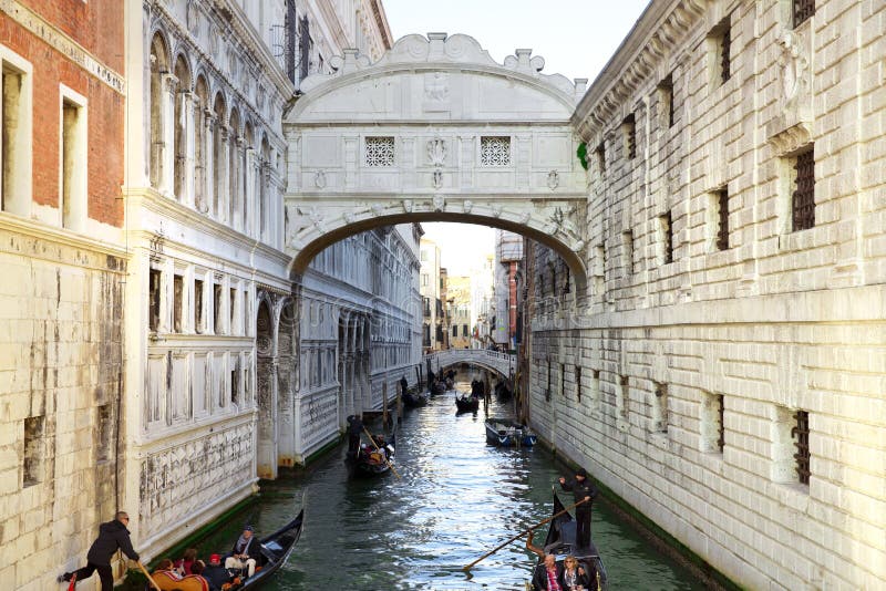The Bridge of Sighs in Venice. Italy stock images
