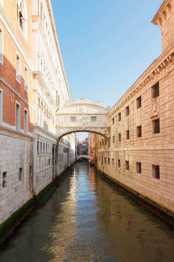 Bridge of Sighs, Venice, Italy. Famous Bridge of Sighs over canal, Venice, Italy royalty free stock photo