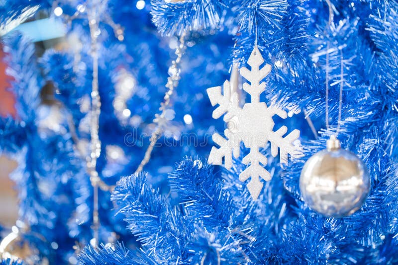 Fantasy blue glitter Christmas happy new year. For background stock photography