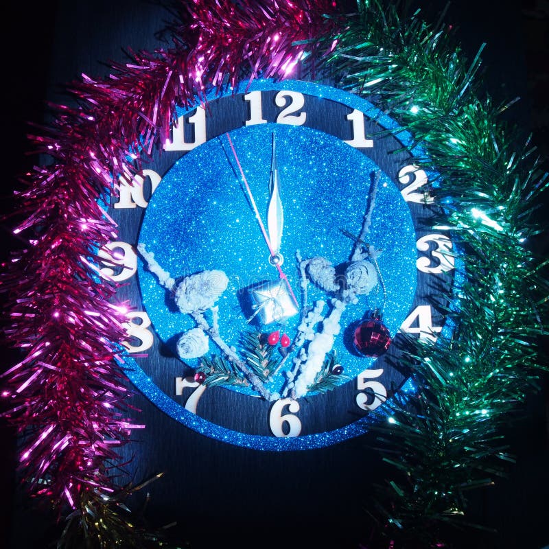 Fantasy watch. Arrows show about twelve hours. Soon the new year stock photography