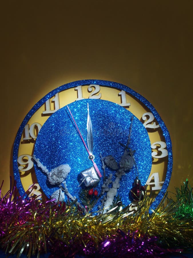 Fantasy watch. Arrows show about twelve hours. Soon the new year royalty free stock photography