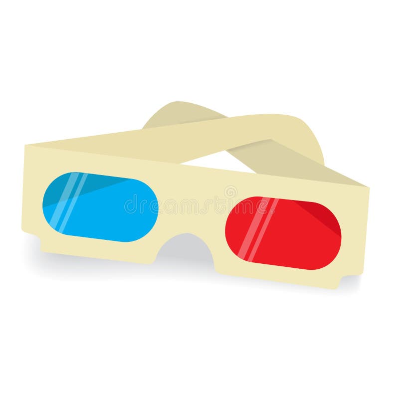 Modern 3D cinema glasses, flat design. Vector illustration isolated on white background stock illustration