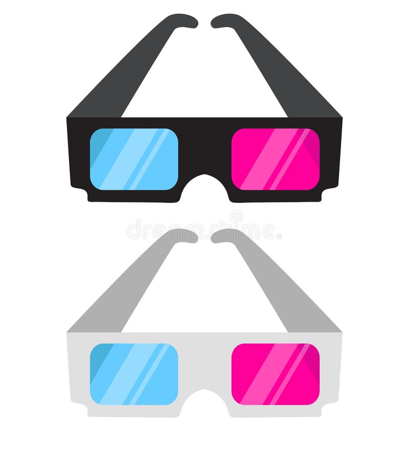 Modern 3D cinema glasses, flat design. Vector illustration isolated on white background stock illustration