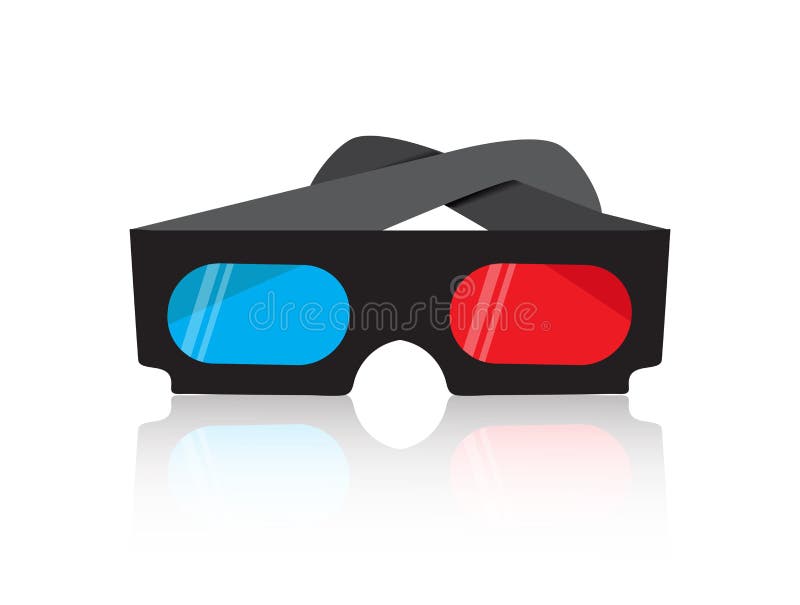 Modern 3D cinema glasses, flat design. Vector illustration isolated on white background vector illustration