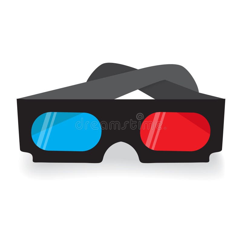 Modern 3D cinema glasses, flat design. Vector illustration isolated on white background royalty free illustration