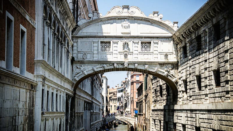 Ponte dei Sospiri, aka Bridge of Sighs in Venice, Italy stock images