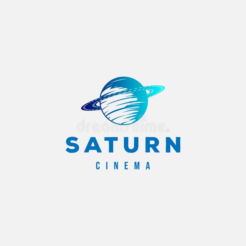 Modern Planet Global Saturn Film Cinema Logo Design. Vector vector illustration
