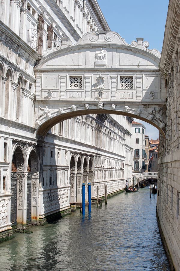 Bridge of Sighs and canal in Venice, Italy. View of famous Bridge of Sighs and canal in Venice, Italy stock photography