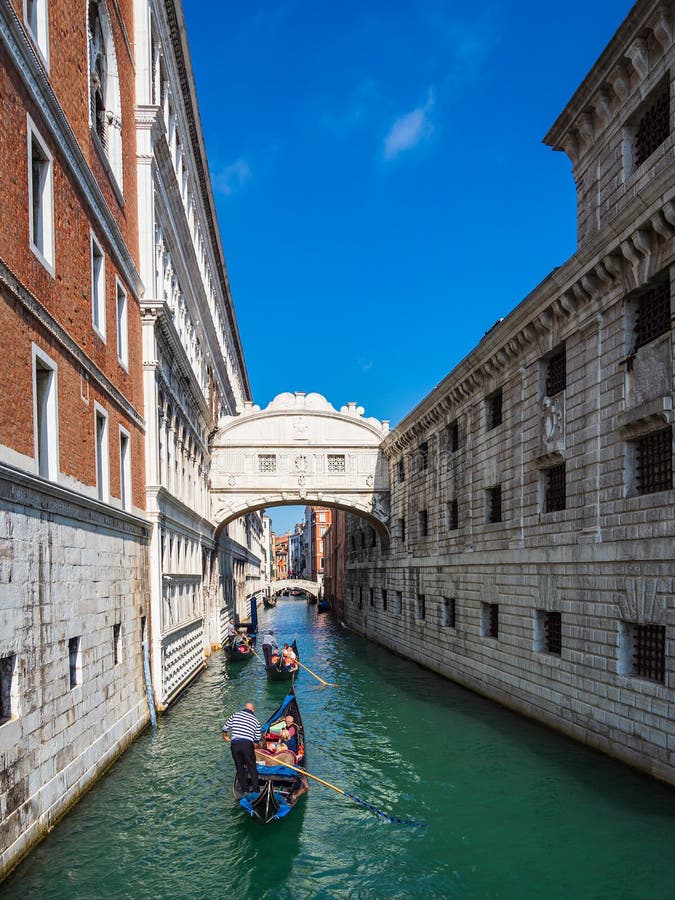 View to the Bridge of Sighs in Venice, Italy.  royalty free stock image