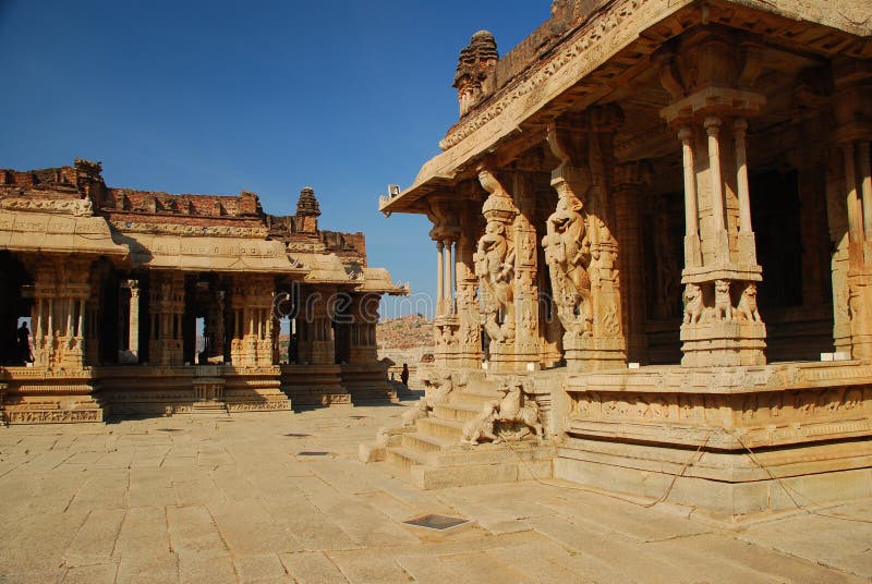 Vijayanagar, India. Temple detail stock photo