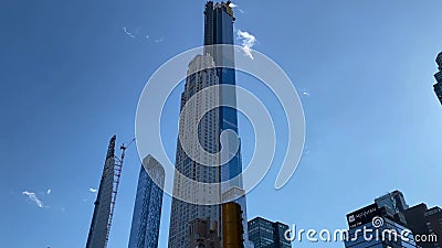Supertall buildings at Columbus Circle NYC stock footage