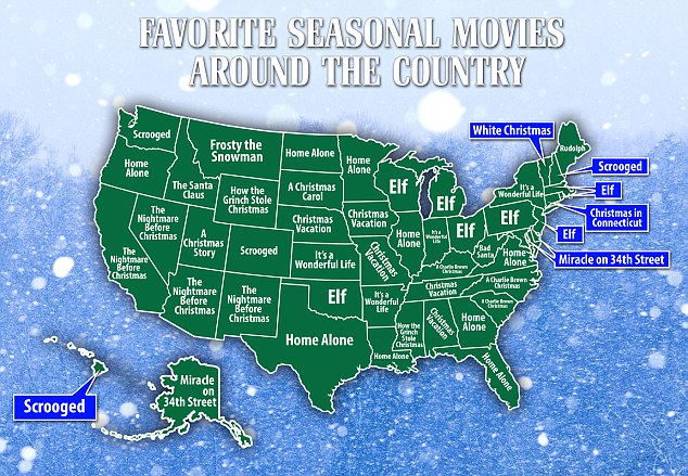 Любимые рождественские фильмы американцев по штатам